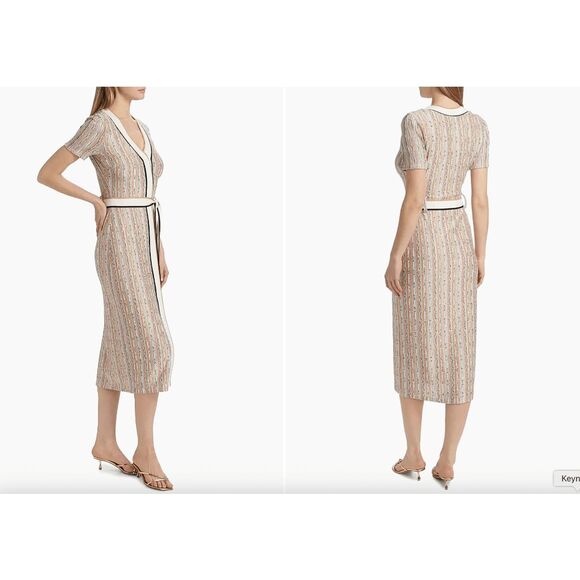 Ramy Brook Ronda Striped Knit Tie-Waist Midi-Dress Size XS $595 - Picture 2 of 10